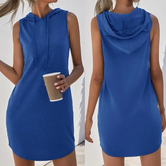 Casual purple sleeveless hoodie dress LAST FEW - Picture 8 of 14